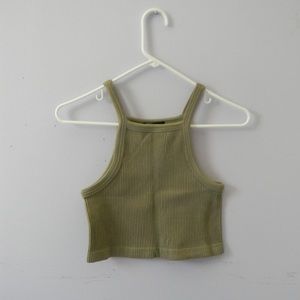 Forever 21 olive green ribbed cropped tank